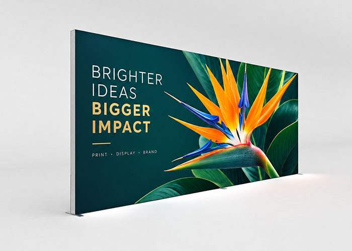 20ft (6m) LED lightbox exhibition display with SEG fabric graphics