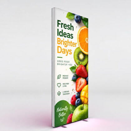 3ft (1m) LED lightbox exhibition display with SEG fabric graphic