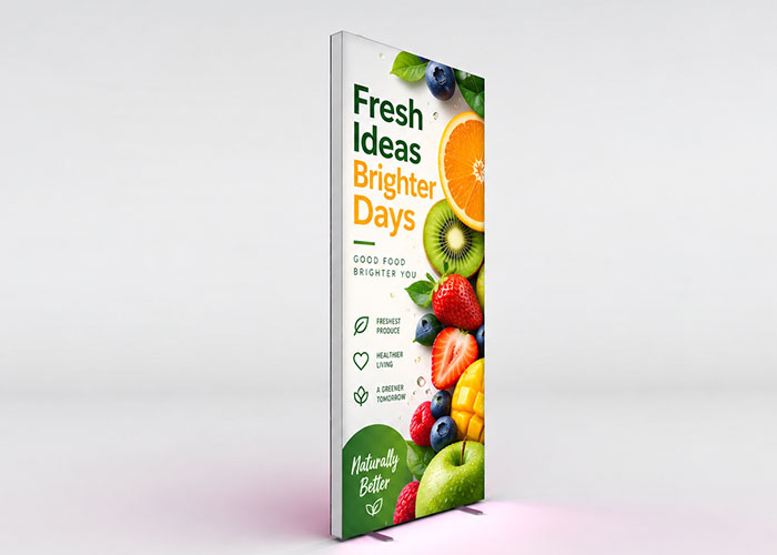 3ft (1m) LED lightbox exhibition display with SEG fabric graphic