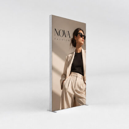 4.5ft (1.4m) LED lightbox exhibition display with SEG fabric graphic