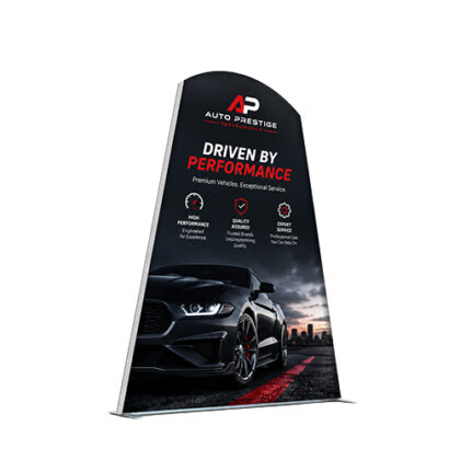 6.5ft (2m) LED lightbox exhibition display stand with SEG fabric graphic