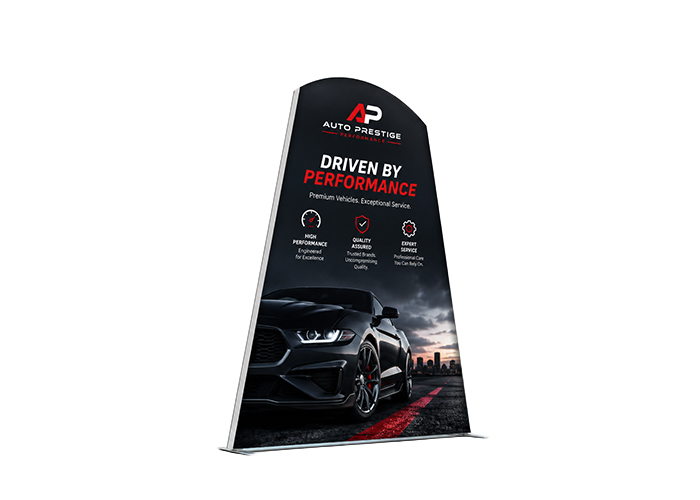 6.5ft (2m) LED lightbox exhibition display stand with SEG fabric graphic