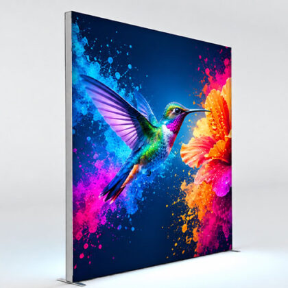 8ft (2.4m) LED lightbox exhibition display with SEG fabric graphic