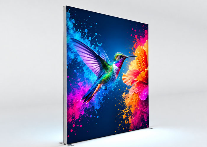 8ft (2.4m) LED lightbox exhibition display with SEG fabric graphic