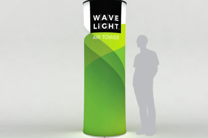 WaveLight Air Backlit Inflatable Circular Tower - 90"h Exhibition Display Stand
