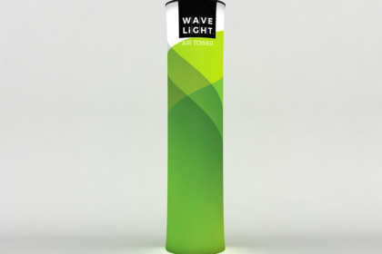 WaveLight Air Backlit Inflatable Circular Tower - 126"h Exhibition Display Stand