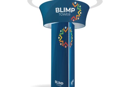 15.25ft Blimp Triangular Tower with Rotating Blimp Exhibition Display Stand