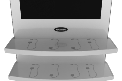 Blade Rectangular Shelf with Charger Exhibition Display Stand