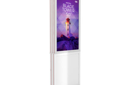 Blade Tower 50" - 4K Digital Signage Kiosk Exhibition Display Stand