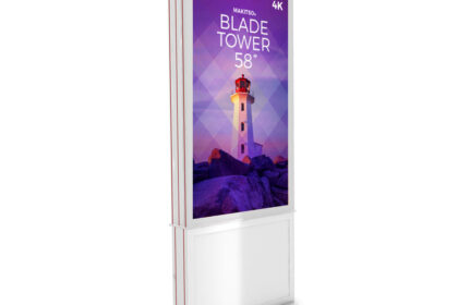 Blade Tower 58" - 4K Digital Signage Kiosk Exhibition Display Stand