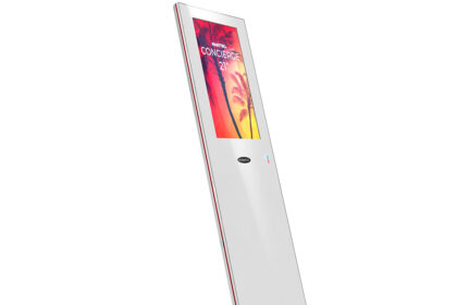 Concierge 21.5" Digital Kiosk - White Exhibition Display Stand