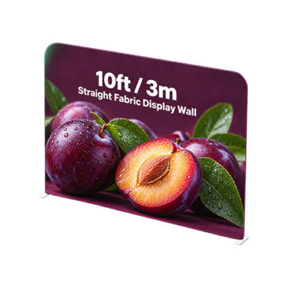 10ft (3m) Straight Fabric Display Wall with Custom Printed Exhibition Backdrop
