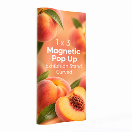 1x3 Magnetic Pop Up Exhibition Stand Curved with Printed Graphic Panels