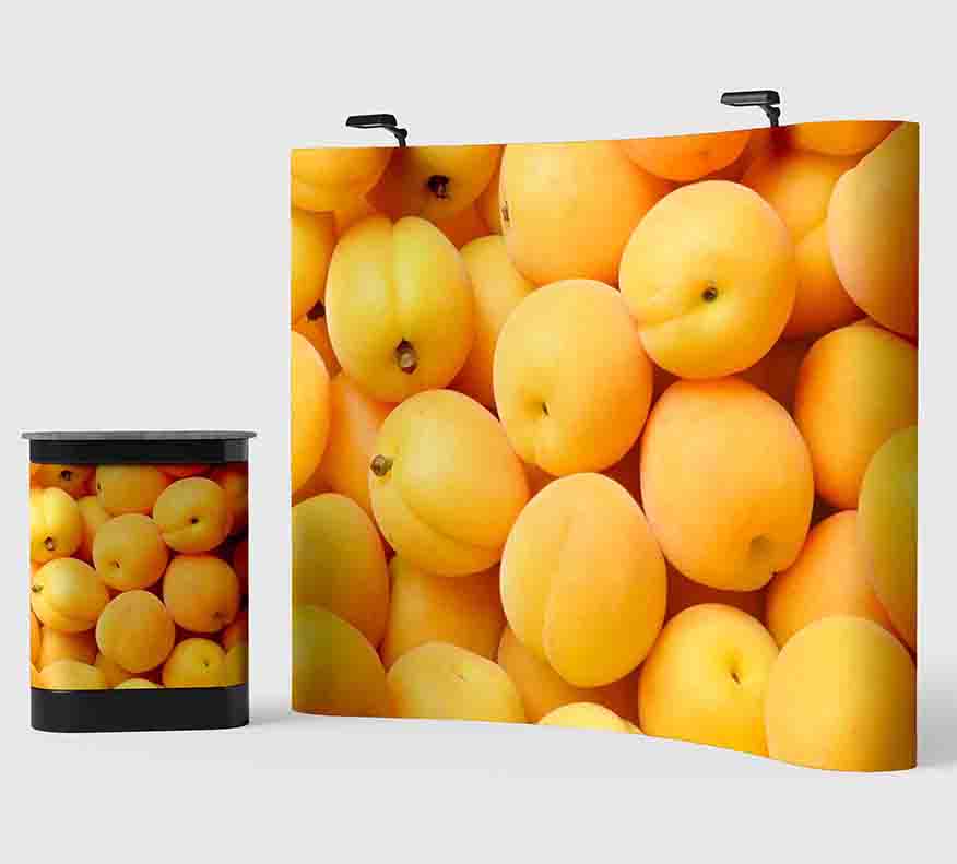 magnetic pop up exhibition stand with panel graphics and counter display UK