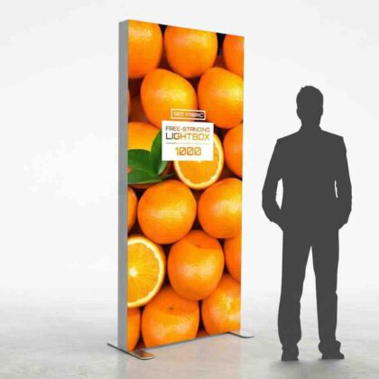 backlit modular exhibition display wall with fabric graphics"