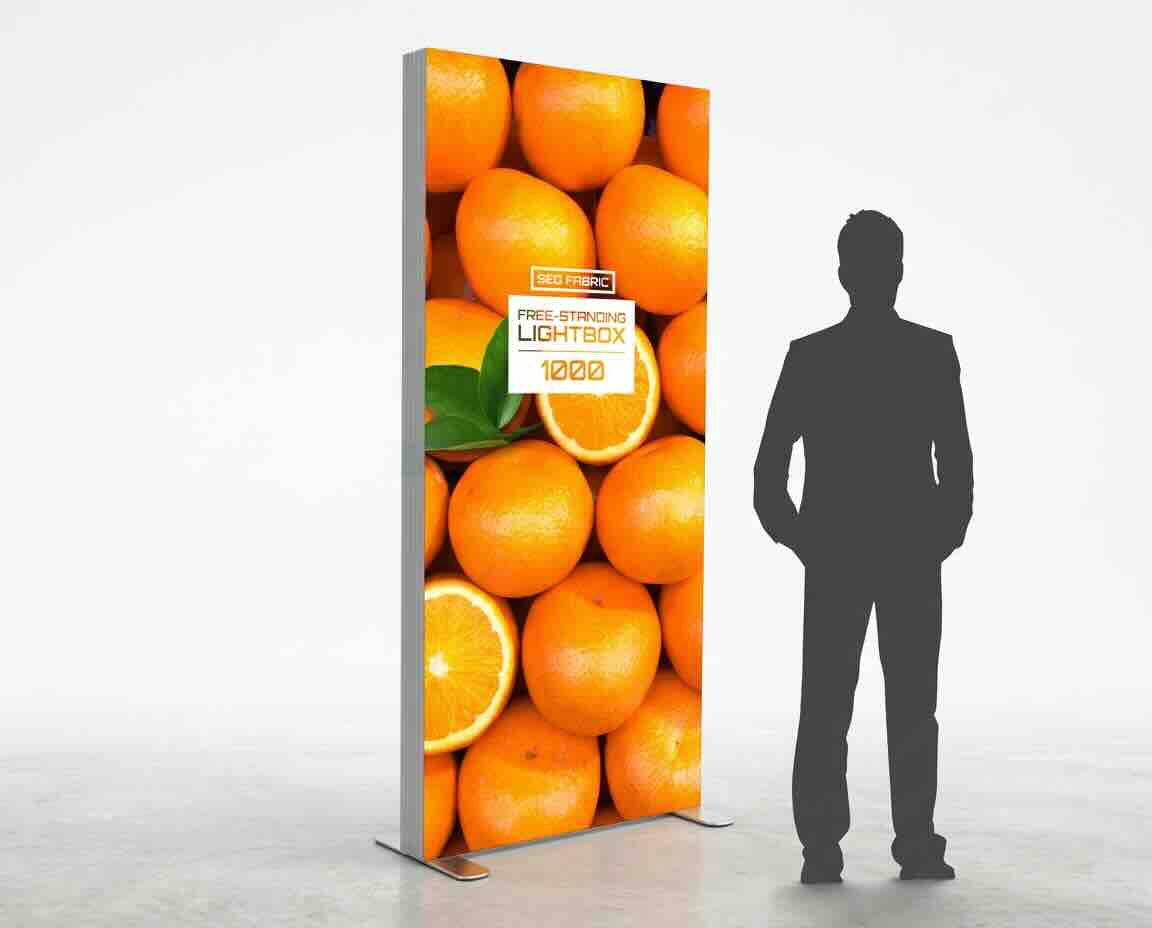 backlit modular exhibition display wall with fabric graphics"
