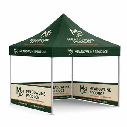 3 x 3 Printed gazebo with three half walls and open front