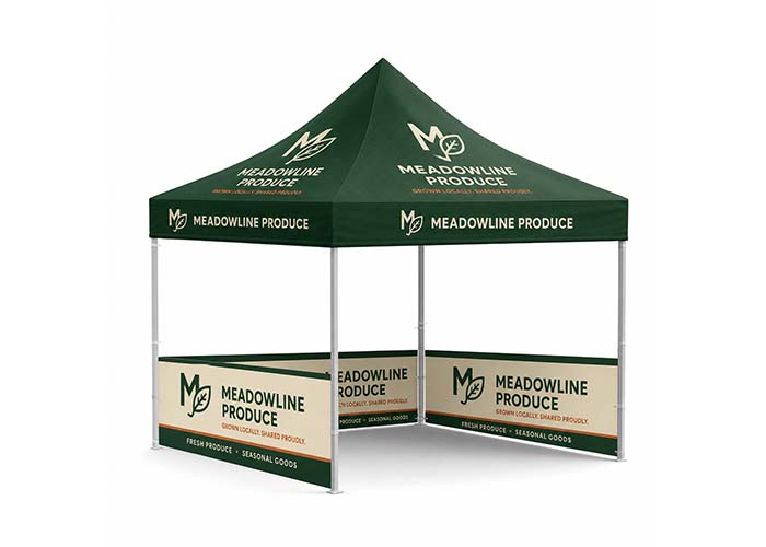 3 x 3 Printed gazebo with three half walls and open front