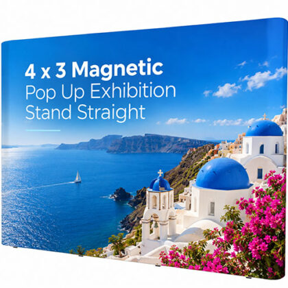 4x3 Magnetic Pop Up Exhibition Stand Straight with Printed Graphic Panels