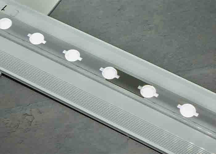 Close-up of integrated LED lighting inside Premium LED Lightbox Counter frame