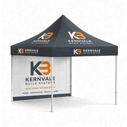 Custom Printed Gazebo with canopy and back wall