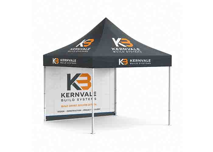 Custom Printed Gazebo with canopy and back wall