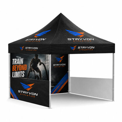 Custom Pop-Up Gazebo with Back Wall + 2 Half Walls