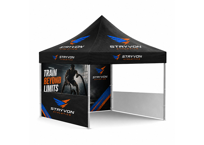 Custom Pop-Up Gazebo with Back Wall + 2 Half Walls