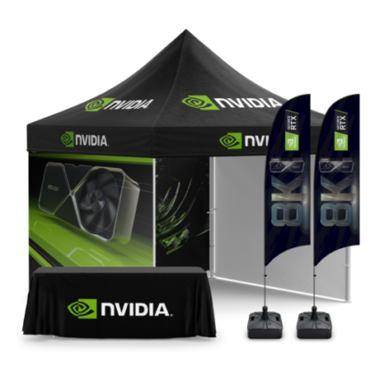 Pop-Up Gazebo – Ultimate Kit (Walls, Table + 2 Flags)
